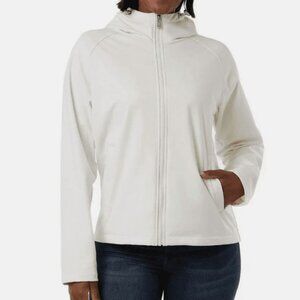 Women's 32 Degrees Softshell White Hooded Jacket- Large